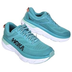 Hoka Bondi 7 Women’s Running Shoe Athletic Sneaker - Teal Blue White